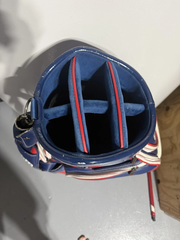 Bolsa de golf Callaway Big Bertha Staff azul/rojo/blanco 6 vías divisoria correa única Foto 3 de 4