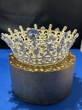 Pageant, Wedding, Prom, Costume Crown Tiara Crystal  Silver Fleur De Lis Vibe