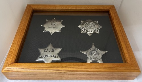 LAWMAN BADGES OF THE OLD WEST Replicas w/Display Case