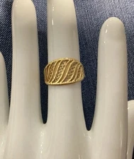 Vintage 18Kt Gold Ring Size 8 Cutout Filigree Ornate Made in Turkey Retail $700