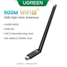 UGREEN WiFi 6 Adapter AX1800 AX900 AC1300 USB Dongle Dual Band 5GHz 2.4GHz PC