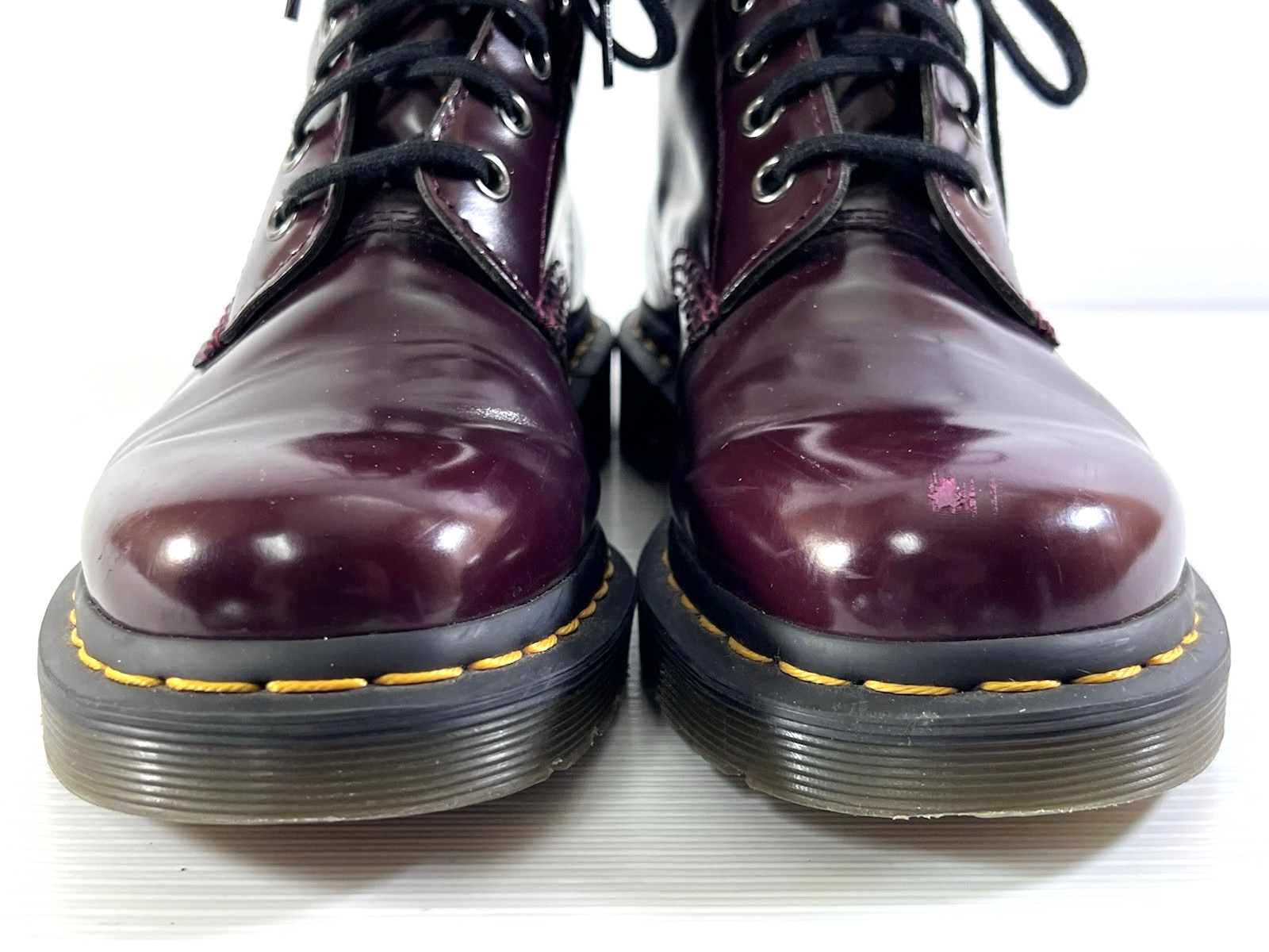 Dr Doc Martens 1460 Vegan Leather Boots Women's Size 6 Burgundy Cherry Red 8 Eye thumbnail 6