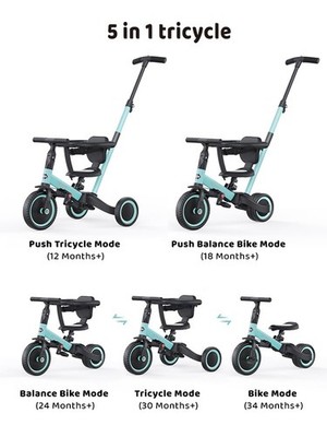Newyoo Triciclo 3 En 1 Para Nios Y Nias De 1, 2 Y 3aos, Bici | Envío gratis