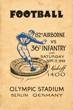 🏈 Historic Football Game Poster - 82nd Airborne vs 36th Infantry (1949) -