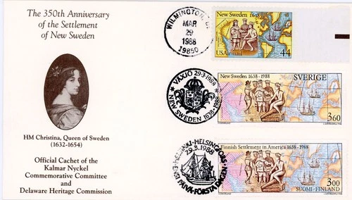 1988 Sc # C117 New Sweden Joint FDC with Sweden and Finland