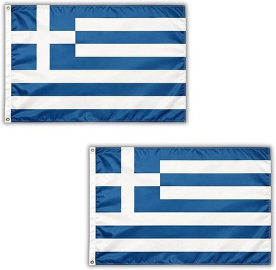 2 Stück Griechenland Flagge 5 x 3 Fuß groß Polyester griechisches Banner Eurovision Party Wohndeko