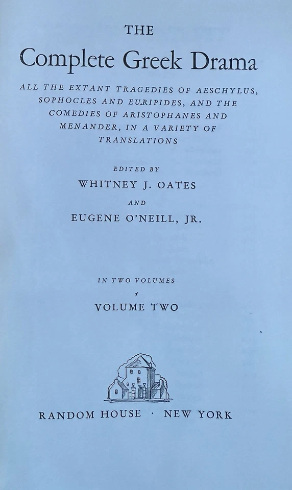 1938 The Complete Greek Drama-#l & ll by Random House Oates O'Neill Foto 3 de 4