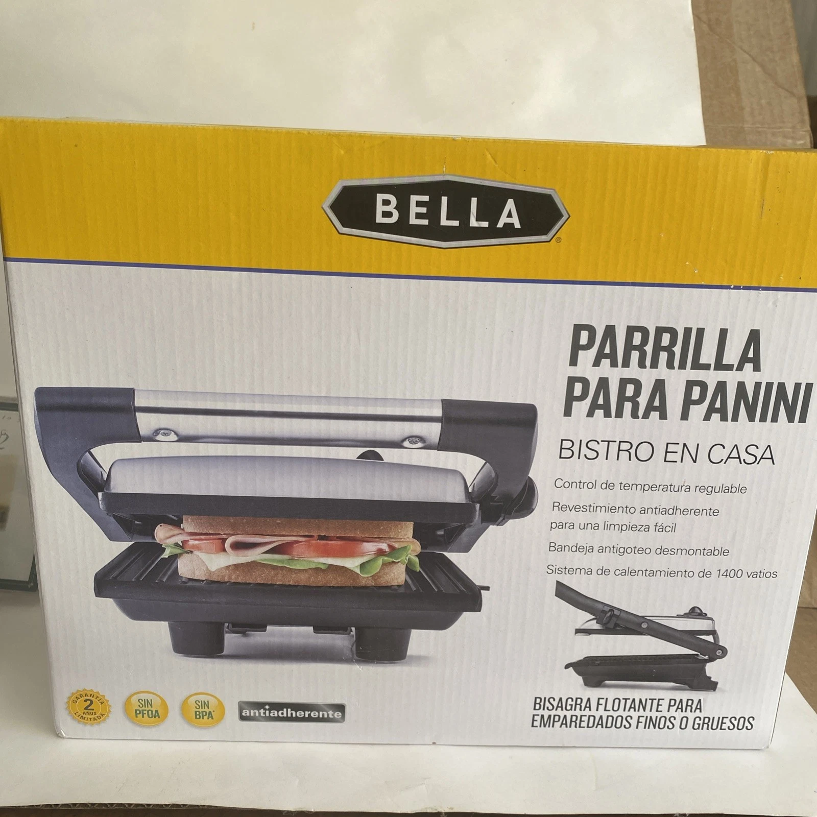 Bella Panini Grill – Adjustable Temperature, Non-Stick Plates, Floating Hinge
Opens in a new window