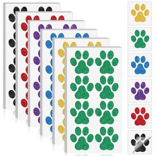 30 Sheets 240 Pcs Dog Paw Glitter Tattoo Sticker Temporary Tattoos Dog Paw Bo...
