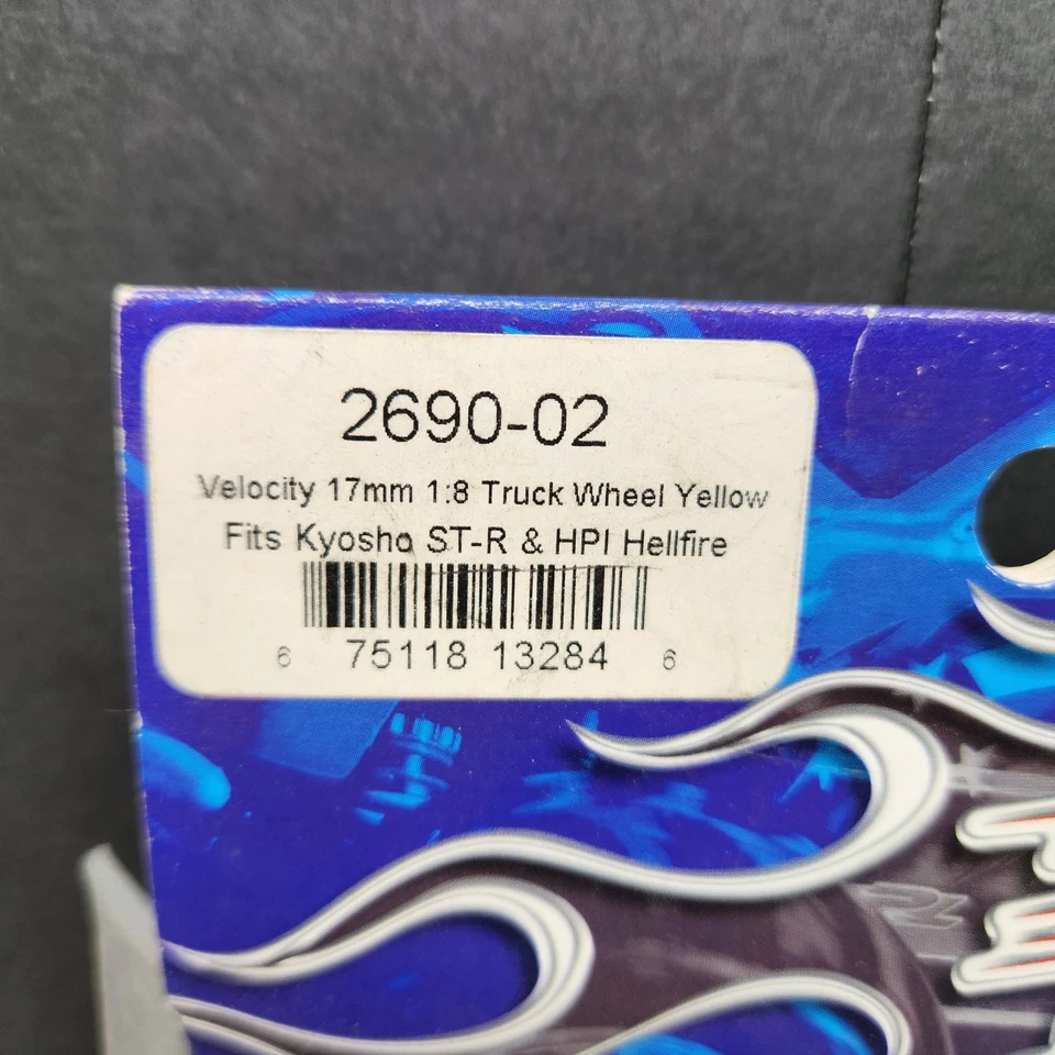 Proline 2690-02 Velocity 17mm 1:8 Kyosho ST-R HPI Hellfire Truck Wheel Yellow - Image 2 of 4
