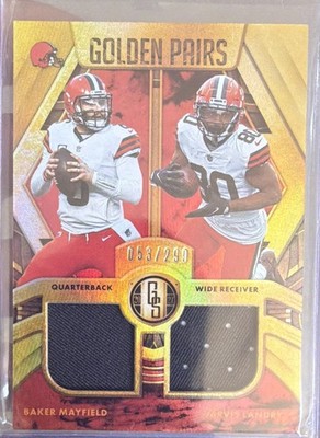 Panini 2021 Golden Pairs Baker Mayfield Jarvis Landry GP-CB /299 MEM