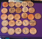 Vintage Wooden Nickels Token Lot Tingley IA Centennial Skagway AK Vanmark — photo 1