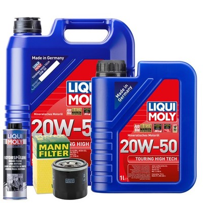 Motoröl 20W50 LIQUI MOLY Hightech 6L +MANN Ölfilter +Spülung