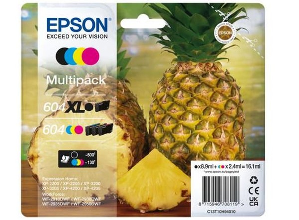 Epson 604XL (C13T10H94010) Druckerpatrone, 4 StüCk, Schwarz, Cyan, #1907243-image