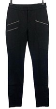 Athleta Pointe Twill Moto Pants Women’s Size 2 Ankle Skinny Black Zipper Pockets