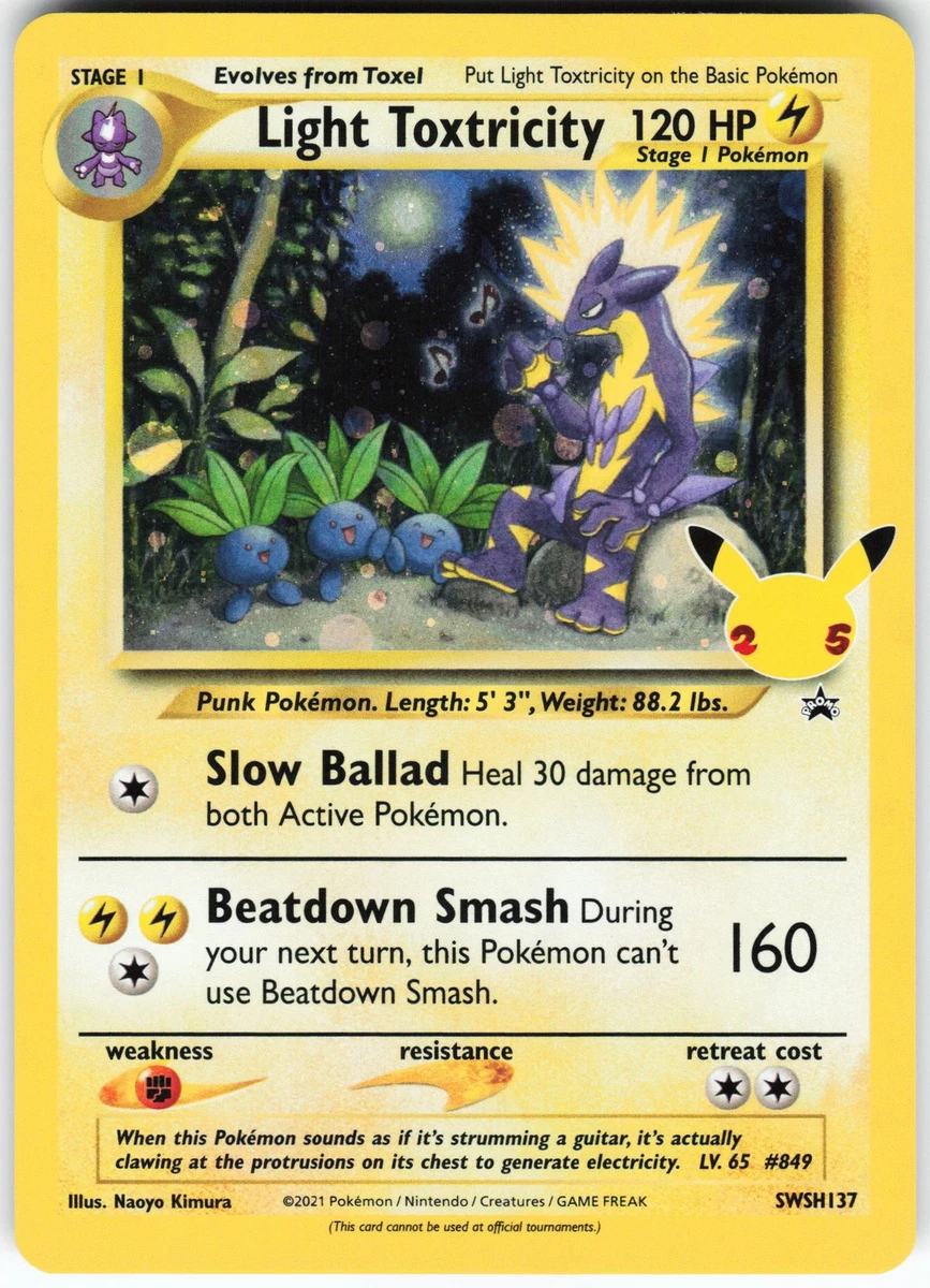 25+ Light Toxtricity SWSH137 SWSH: Sword & Shield Promo Cards for