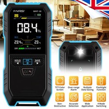 Digital Moisture Detector Tester for Lumber Concrete Walls - 4 Modes & LED Light