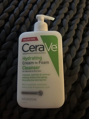 CeraVe Hydrating Cream-to-Foam Cleanser Normal to Dry Skin 16 fl oz
