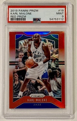 2019 Panini Prizm Karl Malone RED #19 Numbered /299 Graded PSA 9 HOF Mailman ‘19