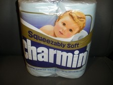 NEW NOS Vintage 1988 Charmin 4 Rolls Toilet Paper Blue
