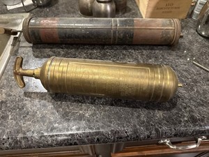 Vintage Pyrene Manufacturing Co. Brass Fire Extinguisher, Heavy Vehicle, Empty
