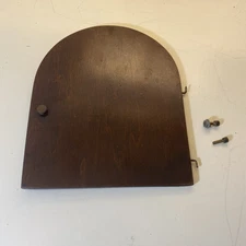 Vintage Gilbert Mantle Clock Wood Case Rear Back Door With Hinges