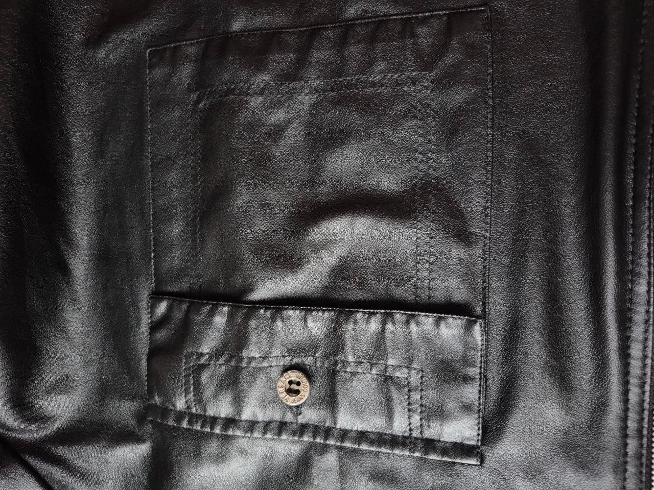 Vintage VERSACE JEANS COUTURE Black Polyurethane leather Shirt Jacket Medusa image 13