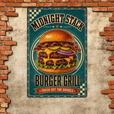 Best Burgers In Town Custom Hamburger Metal Tin Sign Kitchen Art