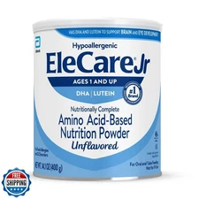EleCare Jr Unflavored, DHA and Lutein Amino Acid-Based Nutrition Powder, Comp