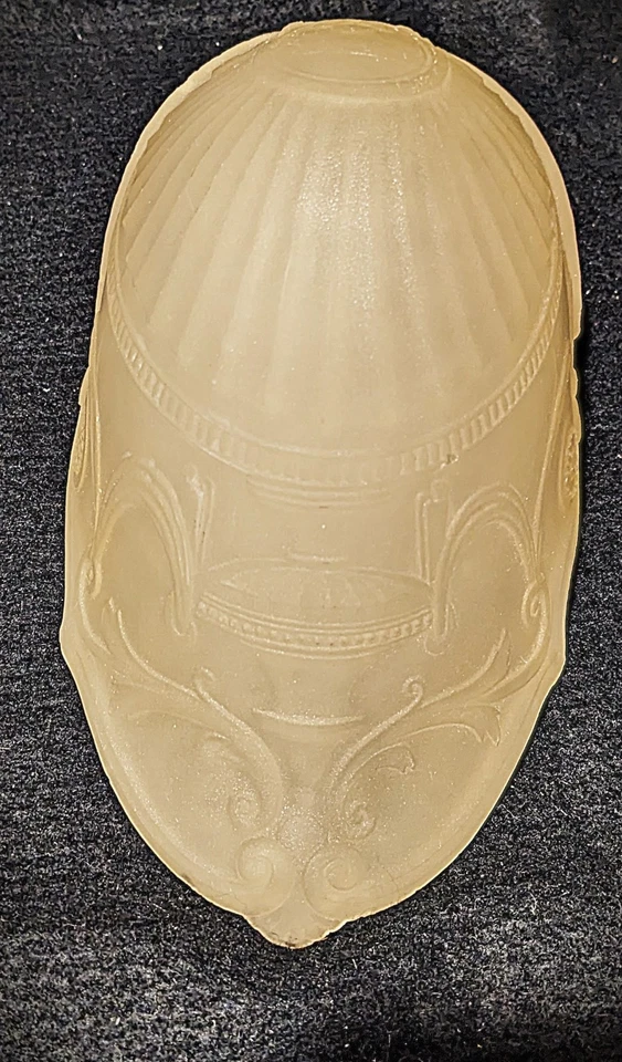 ANTIQUE ART DECO CHANDELIER WALL SCONCE GLASS SLIP SHADE - Image 3 of 4