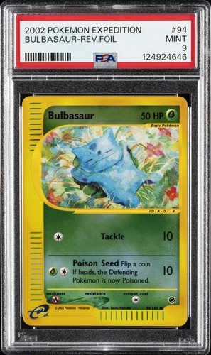 2002 POKEMON EXPEDITION #94 BULBASAUR-REVERSE FOIL PSA 9