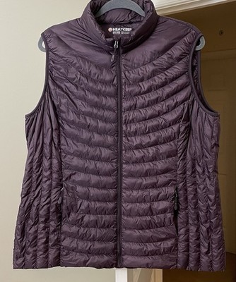 HeatKeep Ultralight Down Vest Purple Puffer Jacket Travel Fitness Women s XXL