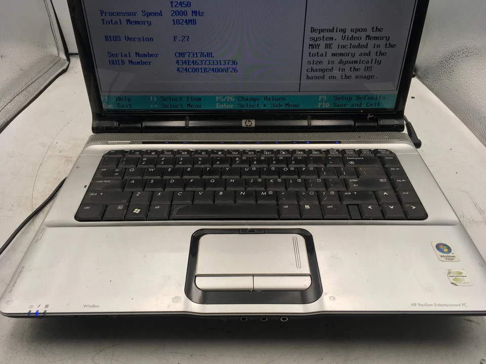 HP PAVILION DV6000 - BOOTS TO BIOS - INTEL CORE DUO T2450 - 1GB RAM - READ - BB - Image 3 of 4
