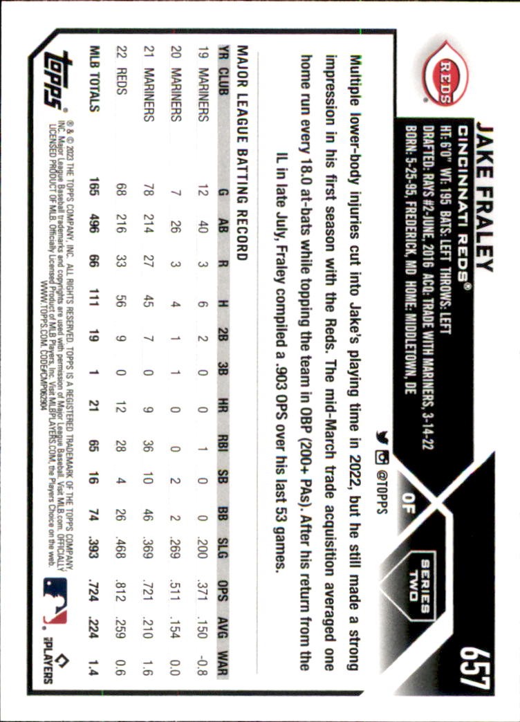2023 Topps #657 Jake Fraley