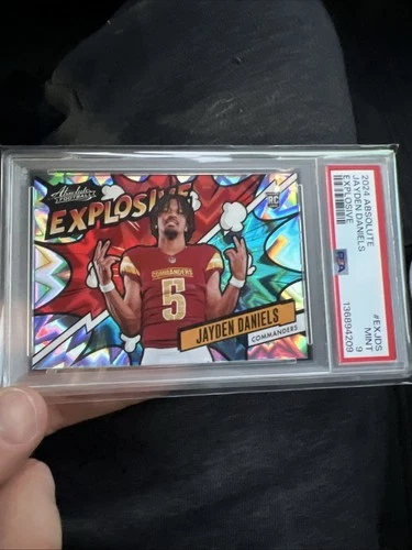 2024 PANINI ABSOLUTE JAYDEN DANIELS RC EXPLOSIVE #EX-JDS PSA 9 Commanders