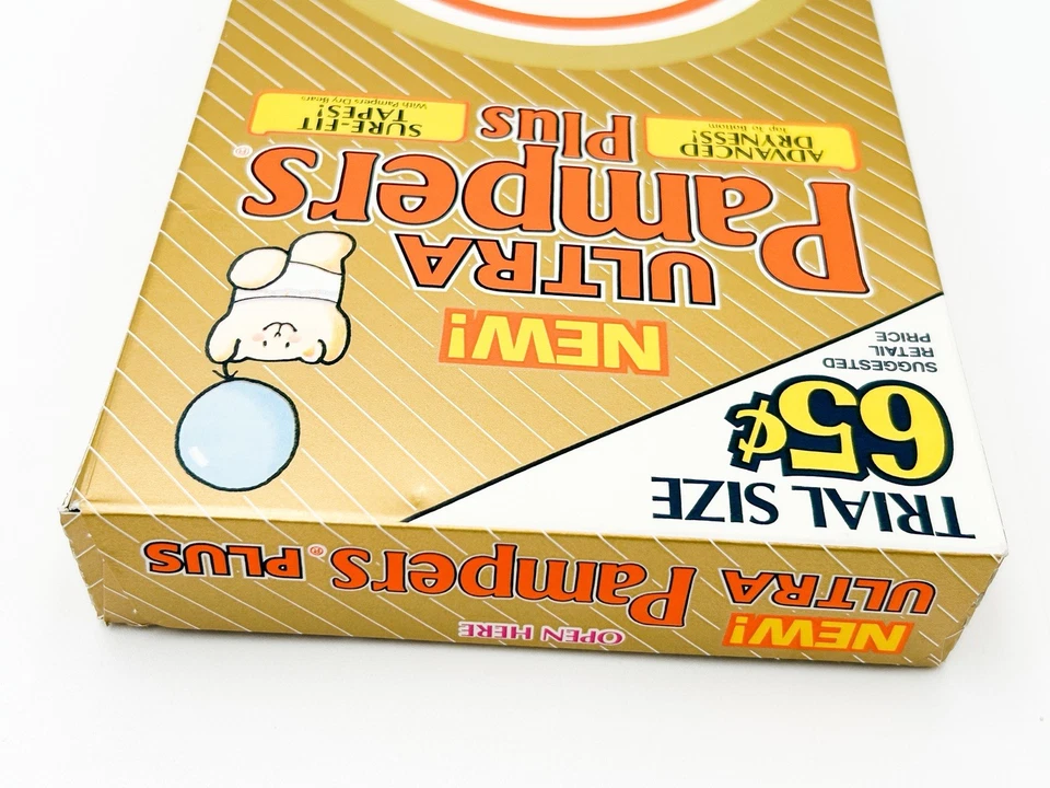 Подгузники ULTRA Pampers Plus 1987 пробный размер пластик НОВЫЕ размер большая коробка 2 новые из старых запасов - Изображение 4 из 4