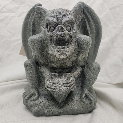 Gargoyle Blow Mold 9'' Faux Stone Gemmy Decoration Halloween Prop Vintage New