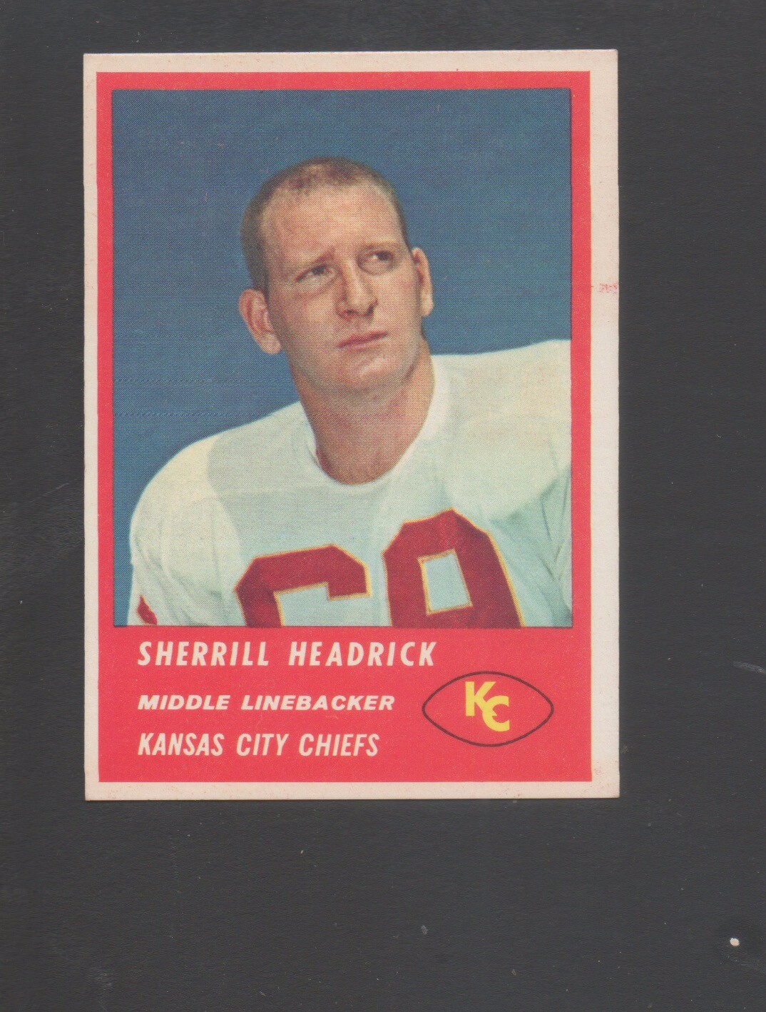 Sherrill Headrick #53 Football Cards 1963 Fleer trading card — raw and PSA graded price guide