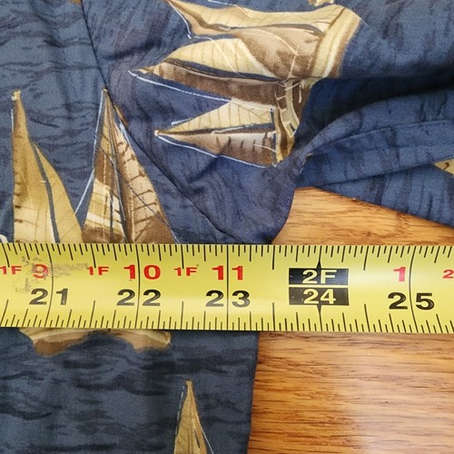 Vintage 80s Pierre Cardin Shirt M Button-Up Nautical Sailboats Boating Blue Tan - Picture 12 of 12