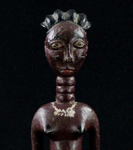 Art Africain - Femme "Colon" Agni Anyi sur Socle - Visage Magnifique - 27,5 Cms - Photo 7 sur 12