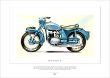 DMW Dolomite II Motorcycle Fine Art Print - Villiers 2T 249cc 2-stroke motorbike