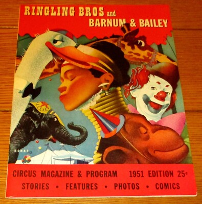 1951  Ringling Brothers and Barnum & Bailey  Circus Magazine & Program  NICE!!!!