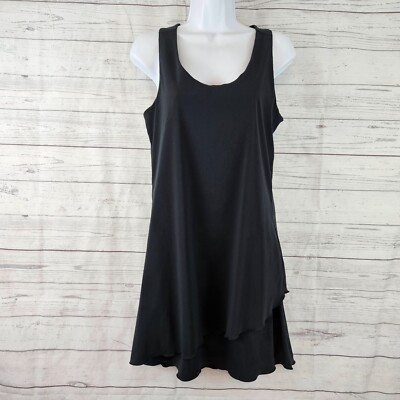 Toad&Co Womens Mallorca Dress Sz Small Solid Black Layered Sleeveless