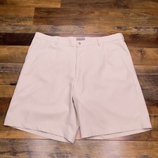 Peter Millar Wicking Shorts Mens 40 Beige Flat Front Golfing