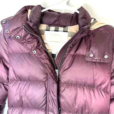 Burberry gorgeous warm down puffer coat. Plum color. size 14y or