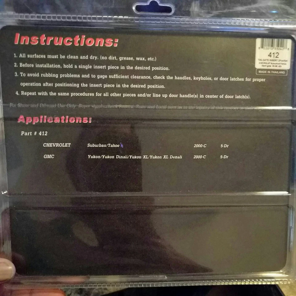Manija de puerta trasera cromada para Chevrolet Suburban/Tahoe o GMC Yukon 2000-2003 Foto 2 de 4
