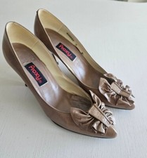 Vintage Proxy Beige Bow Accent Dress Shoes Size 6N 2.5" Heel
