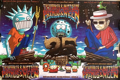 South Park 25th Anniversary Poster triptych 2022 red rocks jim