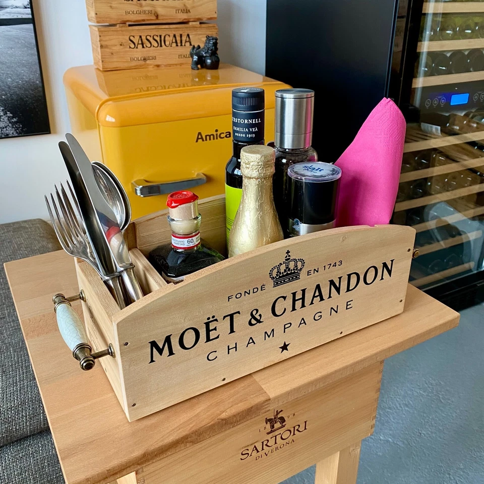 BBQ-/Tafel-Menage - Champagner Moët & Chandon | Besteckhalter Gewürzhalter