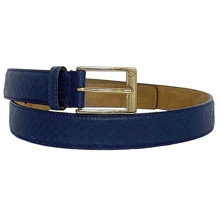 Ceinture marine imbriquée Gucci diamant 55040 bon état 30 mm cuir taille